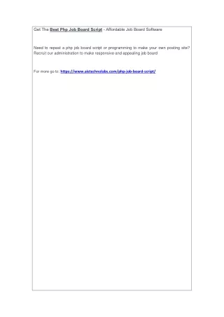 get the best php job board script affordable