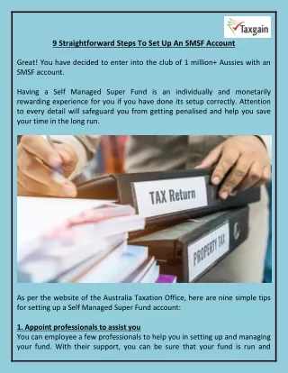 9 straightforward steps to set up an smsf account