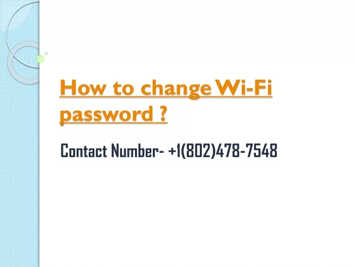 how to change wi fi password