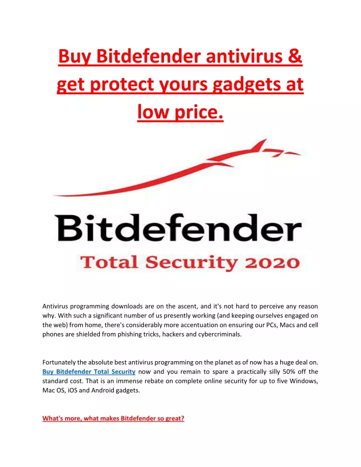 buy bitdefender antivirus get protect yours