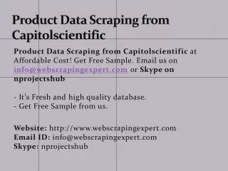 product data scraping from capitolscientific