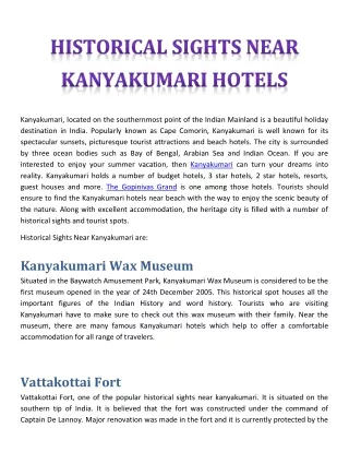 Aesthetic Places In Kanyakumari a Historical Tourist Attraction