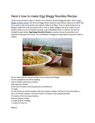 Here’s how to make Egg Maggi Noodles Recipe