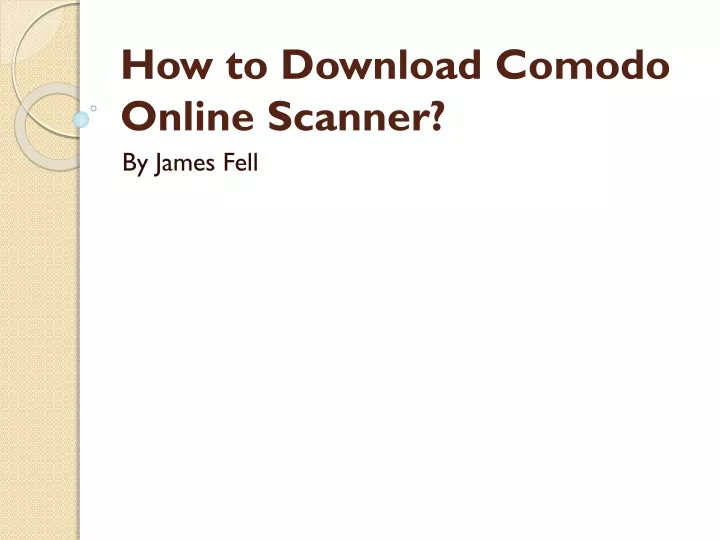how to download comodo online scanner