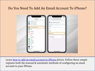 do you need to add an email account to iphone