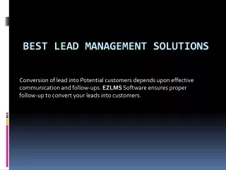Best Lead Management Solutions