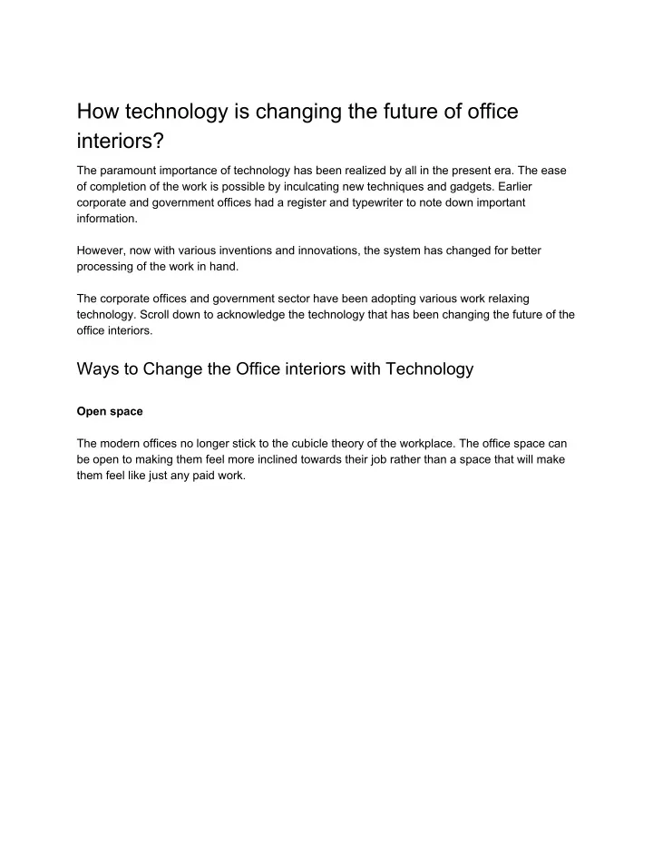 how technology is changing the future of office