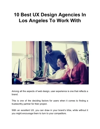 10 best ux design agencies in los angeles to work