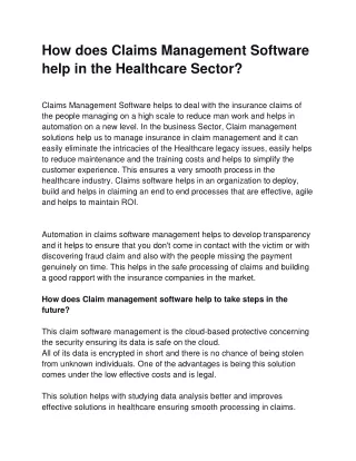 how does claims management software help