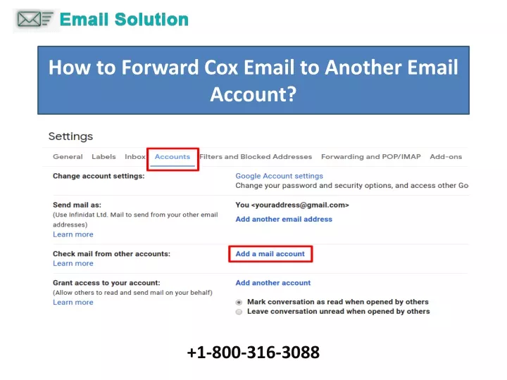 how to forward cox email to another email account