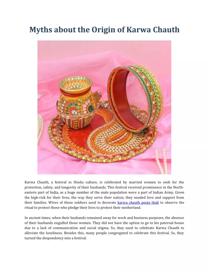 myths about the origin of karwa chauth