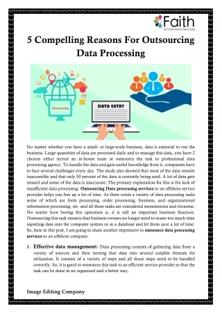 5 Compelling Reasons For Outsourcing Data Processing