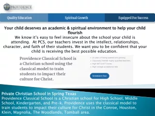 Providence Classical School - Classical schools Texas PPT