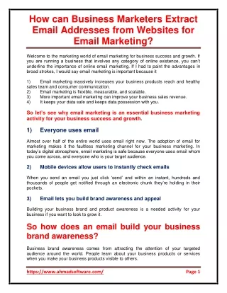 how can business marketers extract email