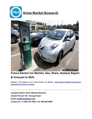 France Electric Car Market Growth, Size, Share, Industry Report and Forecast 2019-2025