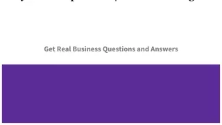 Get Real Business Questions and Answers