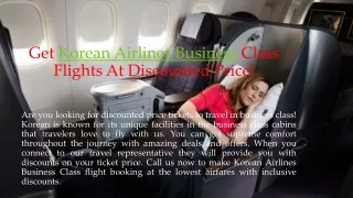 Get Korean Airlines Business Class Flights At Discounted Price!