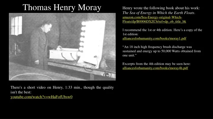 thomas henry moray