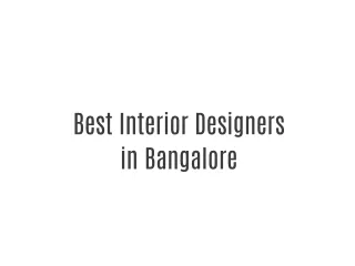 Best Interior Designers in Bangalore