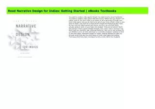 Read Narrative Design for Indies: Getting Started | eBooks Textbooks