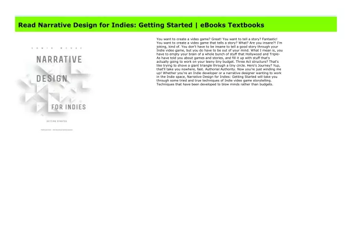 pdf free download narrative design for indies