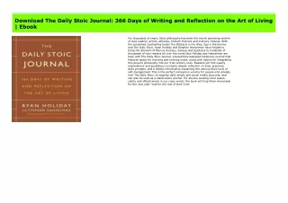 Download The Daily Stoic Journal: 366 Days of Writing and Reflection on the Art of Living | Ebook