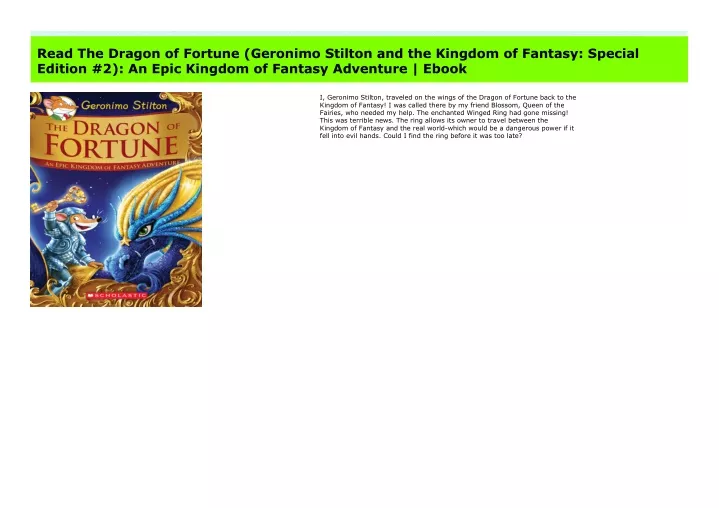 pdf download the dragon of fortune geronimo