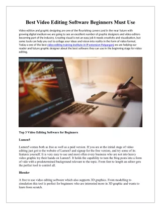 Best Video Editing Software Beginners Must Use