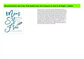 Download Mom Set Free: Find Relief from the Pressure to Get It All Right | Online