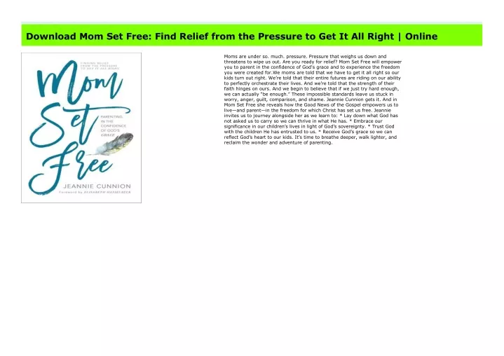 pdf free download mom set free find relief from