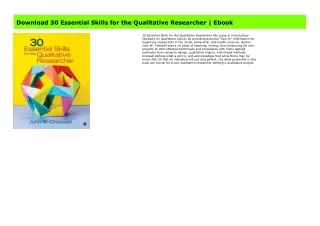 Download 30 Essential Skills for the Qualitative Researcher | Ebook