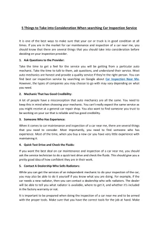 5 things to take into consideration when