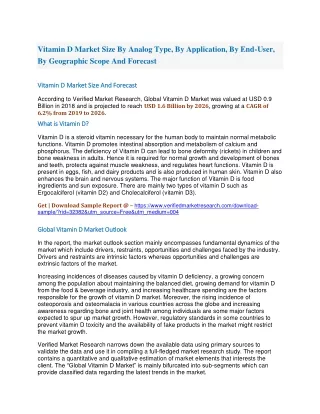 vitamin d market size by analog type