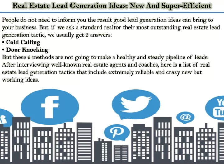 real estate lead generation ideas new and super