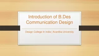 introduction of b des communication design