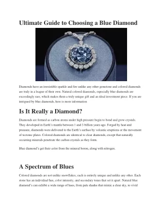 ultimate guide to choosing a blue diamond