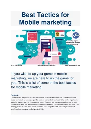 Best Tactics for Mobile marketing to build more audience