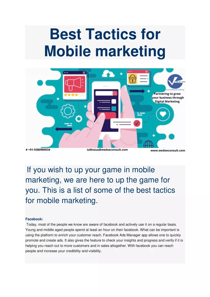 best tactics for mobile marketing