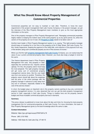 what you should know about property management