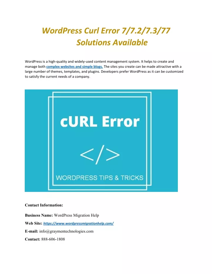 wordpress curl error 7 7 2 7 3 77 solutions