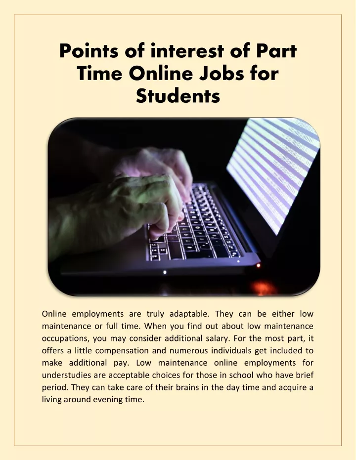 points of interest of part time online jobs