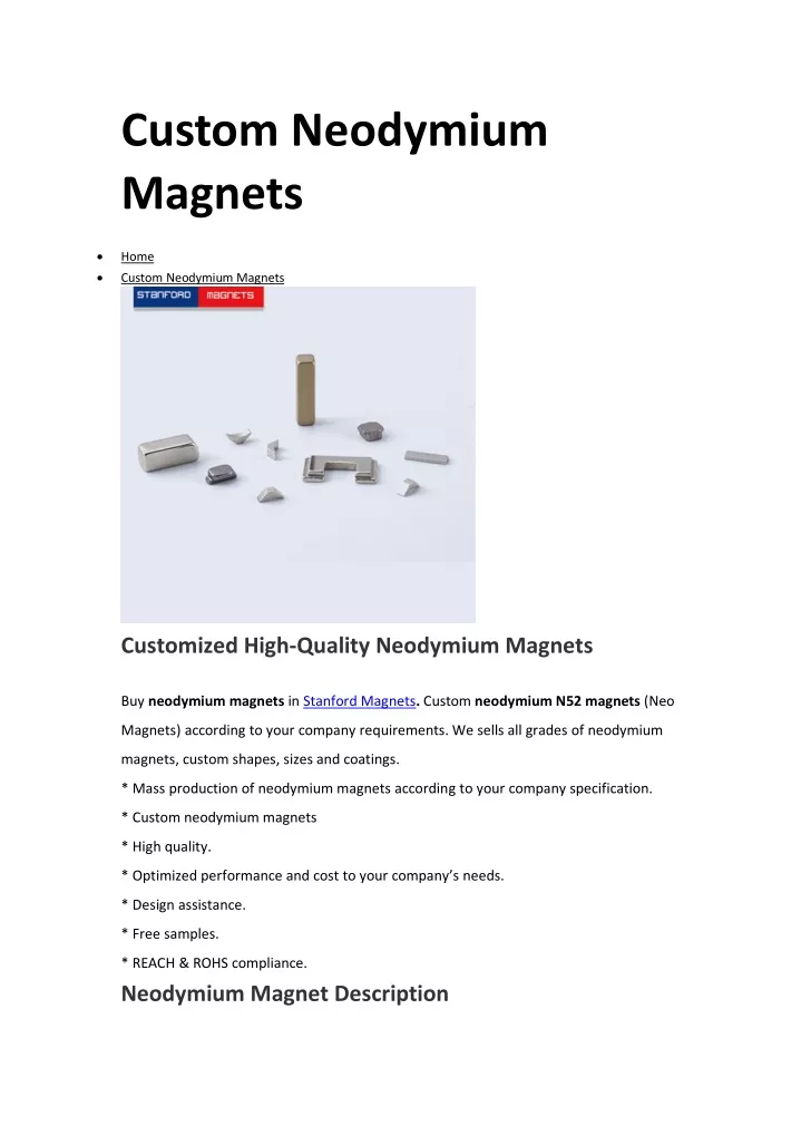 custom neodymium magnets