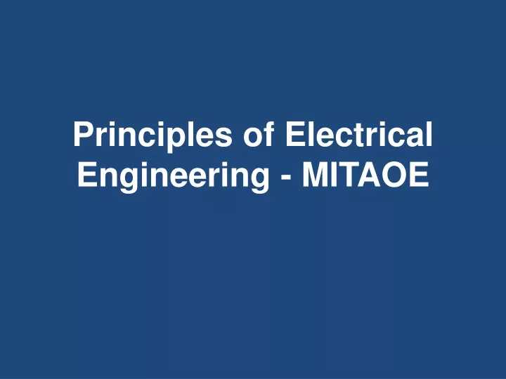principles of electrical engineering mitaoe