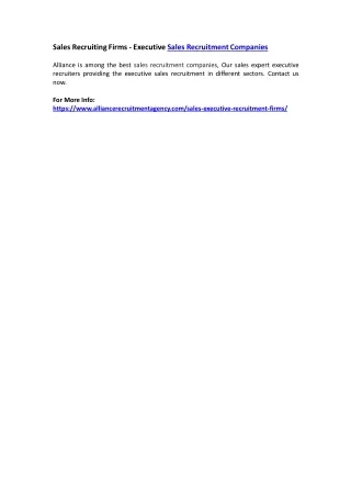 sales recruiting firms executive sales