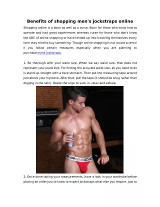 benefits of shopping men s jockstraps online