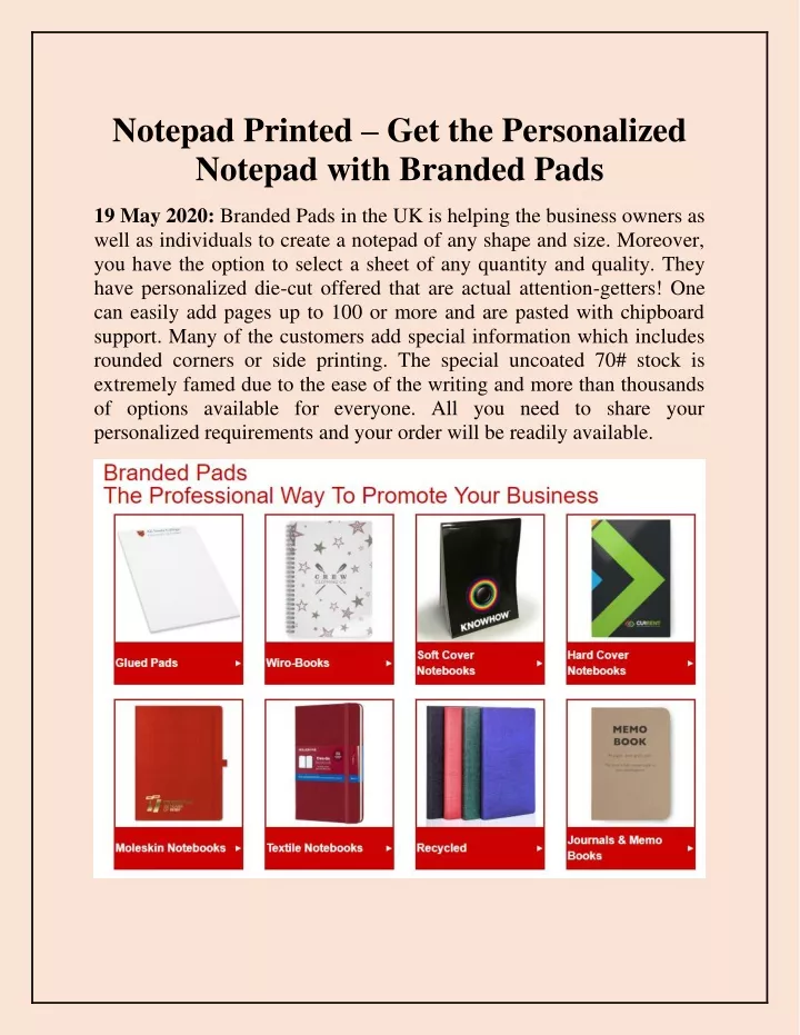 notepad printed get the personalized notepad with