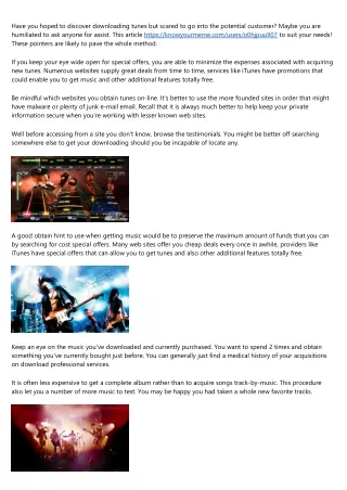 have you hoped to discover downloading tunes