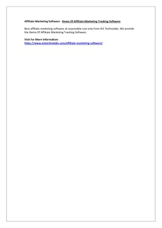 affiliate marketing software demo of affiliate