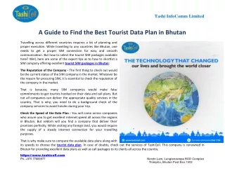 A Guide to Find the Best Tourist Data Plan in Bhutan