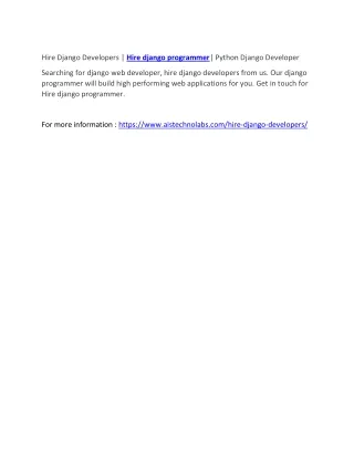 hire django developers hire django programmer